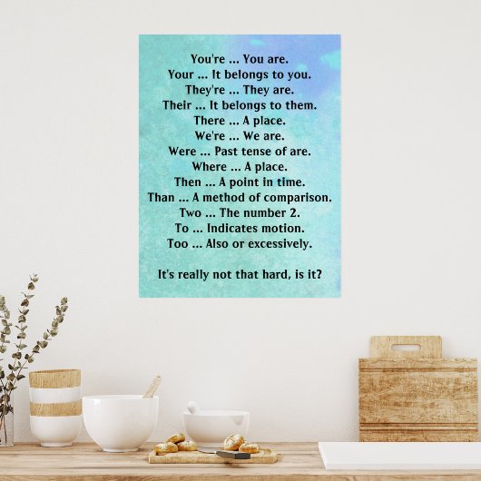 Engels is niet zo moeilijk poster (Keuken)