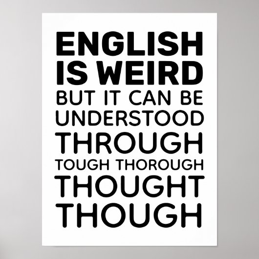 Engels is raar grappige grammatica poster (Voorkant)