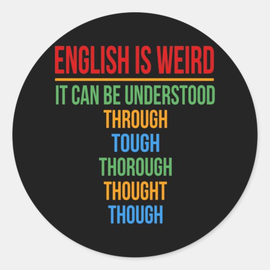 Engels is vreemde taal leraar Grammar student Ronde Sticker (Voorkant)