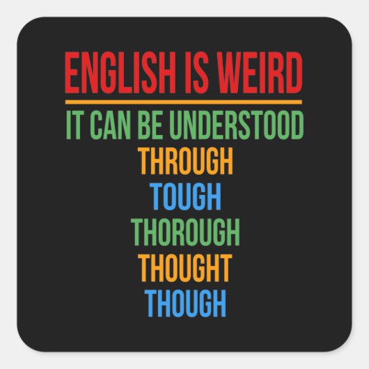 Engels is vreemde taal leraar Grammar student Vierkante Sticker (Voorkant)