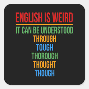 Engels is vreemde taal leraar Grammar student Vierkante Sticker