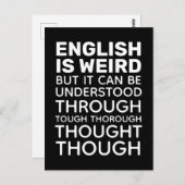 Engels is Weird Funny Grammar Black Briefkaart (Voorkant / Achterkant)