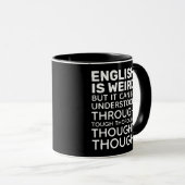 Engels is Weird Funny Grammar Black Mok (Voorkant rechts)