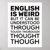 Engels is Weird Funny Grammar Poster (Voorkant)