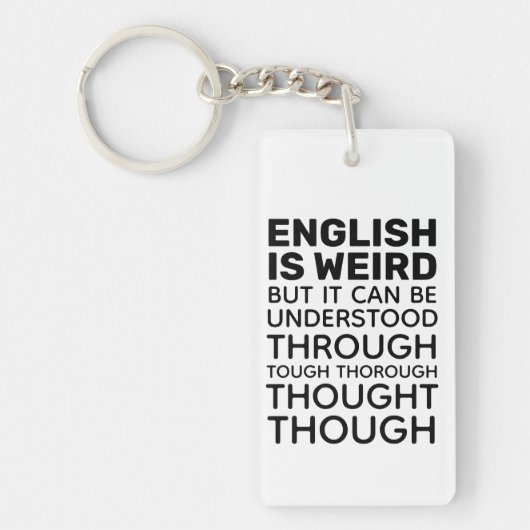 Engels is Weird Funny Grammar Sleutelhanger (Voorkant)