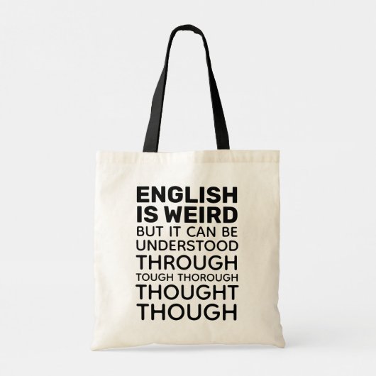 Engels is Weird Funny Grammar Tote Bag (Achterkant)