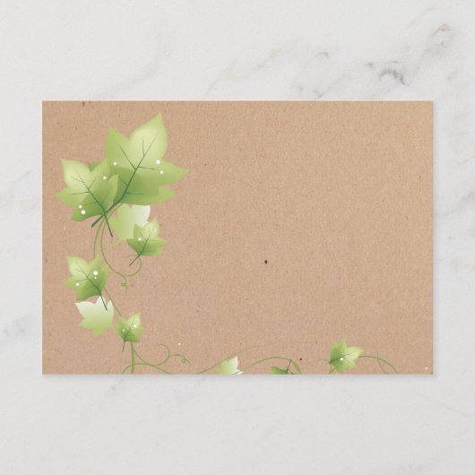 Engels Ivy Bruiloft Informatie Kaart (Achterkant)