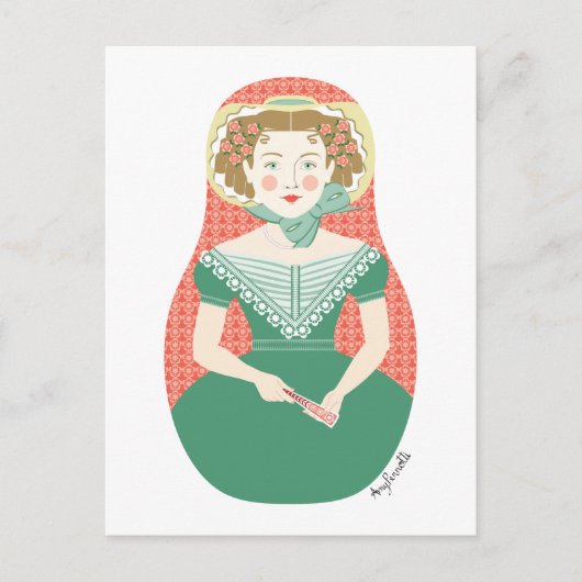 Engels Ivy Matryoshka Briefkaart (Voorkant)