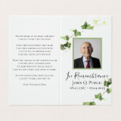 Engels Ivy Vine Greenery Begrafenis Gebed Visitekaartje (Buitenkant ongevouwen)
