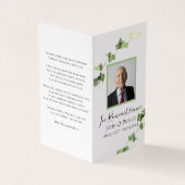 Engels Ivy Vine Greenery Begrafenis Gebed Visitekaartje (Buitenkant)