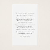 Engels Ivy Vine Greenery Begrafenis Gebed Visitekaartje (Achterkant)