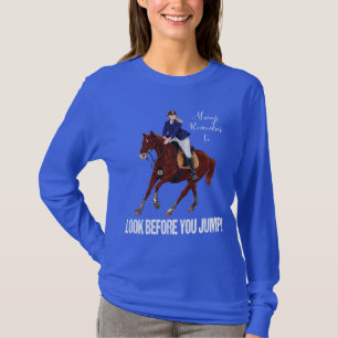 ENGELS JUMPING HORSE EN RIDER VROUWENS EQUESTRIAN T-SHIRT