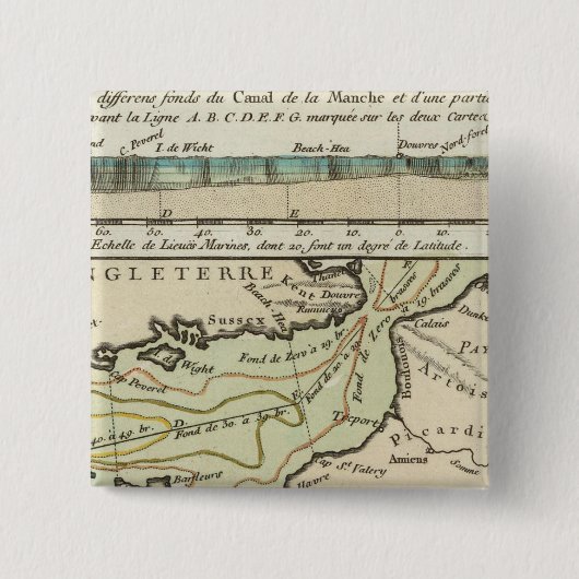 Engels kanaal vierkante button 5,1 cm (Voorkant)