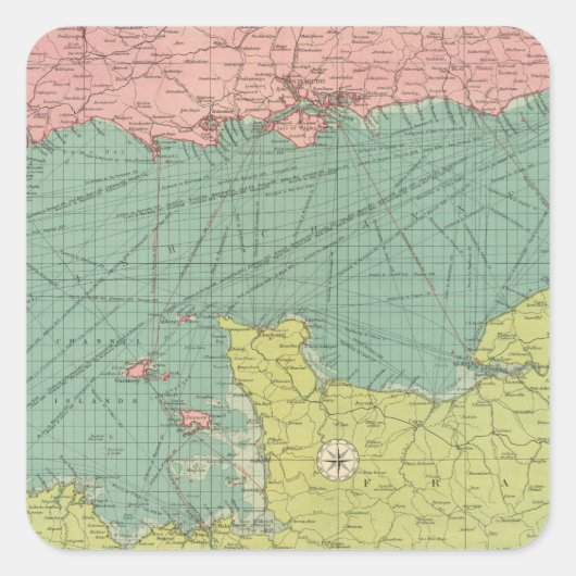 Engels kanaal vierkante sticker (Voorkant)