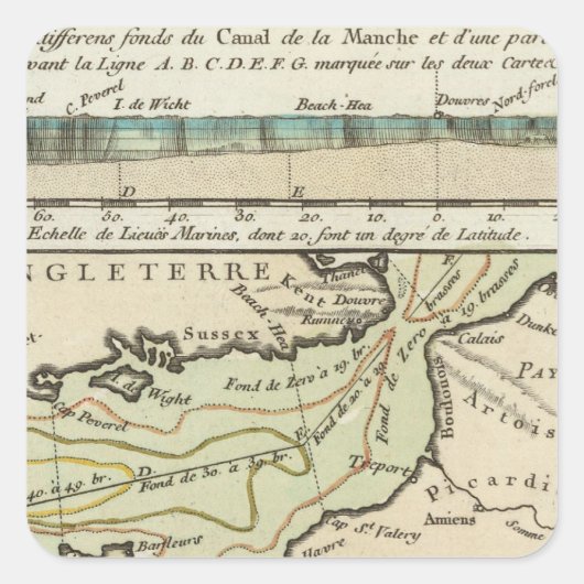 Engels kanaal vierkante sticker (Voorkant)