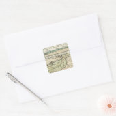 Engels kanaal vierkante sticker (Envelop)