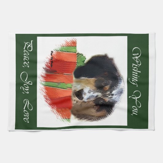 Engels kerstfeest theedoek (Horizontaal)