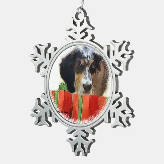 Engels kerstfeest tin sneeuwvlok ornament (Rechts)