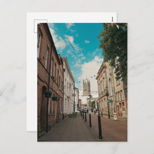 Engels land stad feestdagenkaart (Voorkant / Achterkant)