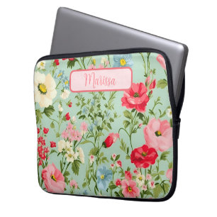 Engels Land Wildflower gepersonaliseerd Laptop Sleeve