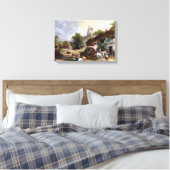 Engels Landelijk Dorp Schilderij Canvas Afdruk (Insitu (Slaapkamer))