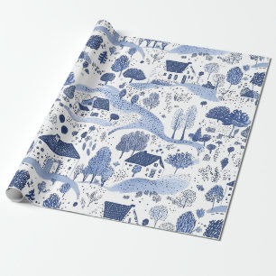Engels Landelijk Toiletpatroon Cadeaupapier