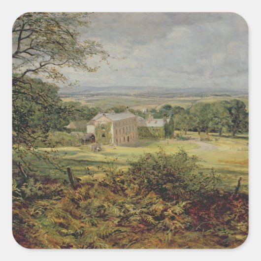 Engels landschap met een huis, 19e eeuw vierkante sticker (Voorkant)