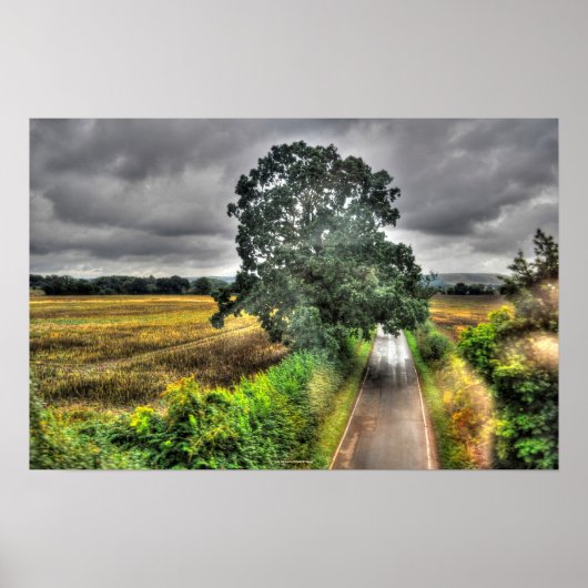 Engels Landweglandschap HDR Fotoprint Poster (Voorkant)