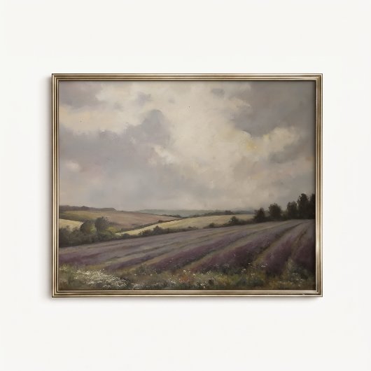 Engels Lavendelveld Landschaps poster