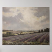 Engels Lavendelveld Landschaps poster (Voorkant)