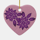 Engels Lavender and Deep Red-Violet Poinsettia Keramisch Ornament (Achterkant)
