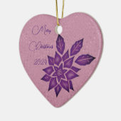 Engels Lavender and Deep Red-Violet Poinsettia Keramisch Ornament (Links)