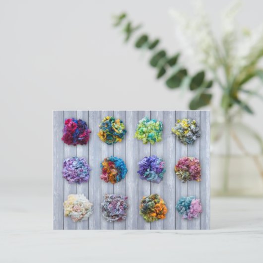 Engels Leicester Longwool Dyed Fibre Briefkaart (Staand voorkant)