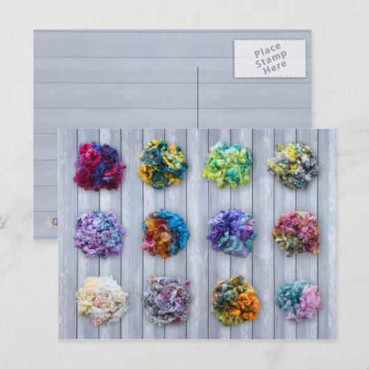 Engels Leicester Longwool Dyed Fibre Briefkaart (Voorkant / Achterkant)