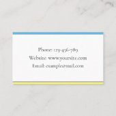 Engels leraar blauw en gele instructeur Onderwijs Visitekaartje (Achterkant)