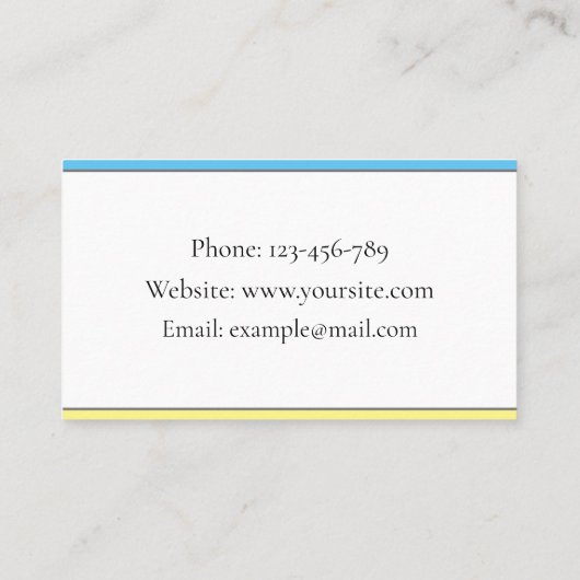 Engels leraar blauw en gele instructeur Onderwijs Visitekaartje (Achterkant)