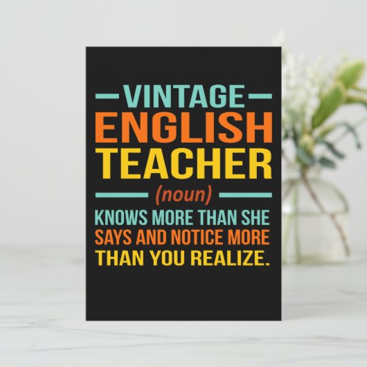 Engels leraar definitietaal Bedankkaart (Staand voorkant)