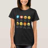 Engels leraar Emojis Emoticons Funny Graphic T-shi T-shirt (Voorkant)