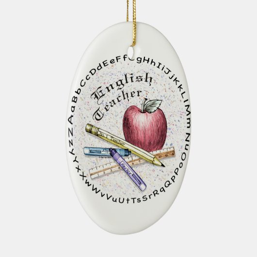 Engels leraar oval keramisch Ornament (Rechts)