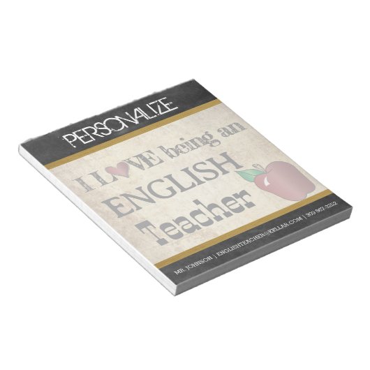 Engels leraar |  stijl notitieblok (Schuin)