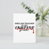 Engels leraar Vampire bij nacht Briefkaart (Staand voorkant)