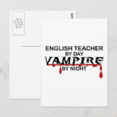 Engels leraar Vampire bij nacht Briefkaart (Voorkant / Achterkant)