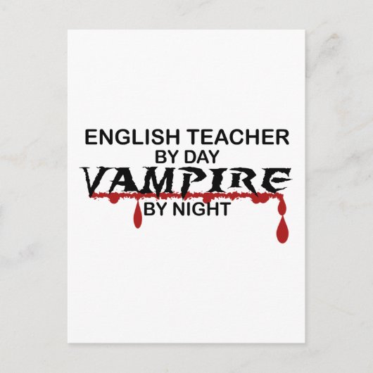 Engels leraar Vampire bij nacht Briefkaart (Voorkant)