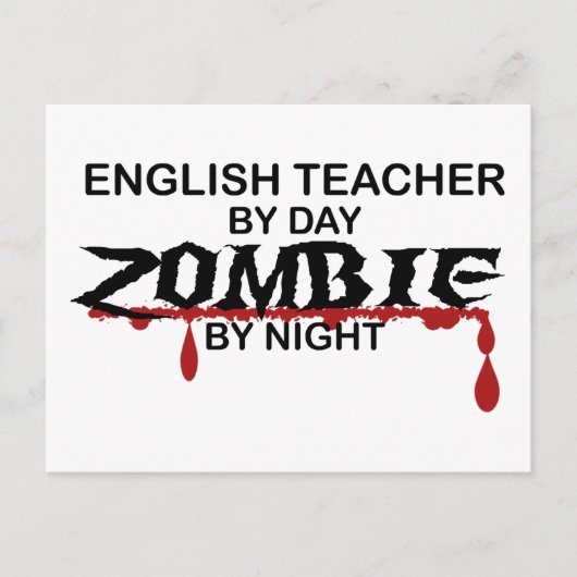 Engels leraar Zombie Briefkaart (Voorkant)