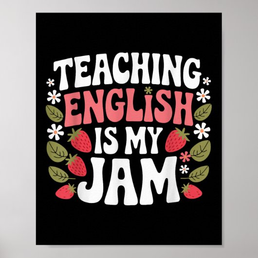 Engels lesgeven is mijn jamleraar terug naar schoo poster (Voorkant)