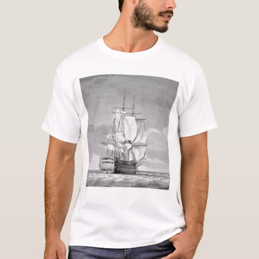 Engels Line-of-Battle Ship, 18e eeuw T-shirt (Voorkant)