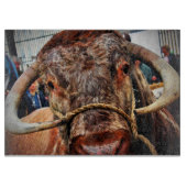 Engels Long Horn Koe Cattle Poster Snijplank (Voorkant)