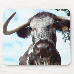 Engels Longhorn Cattle Cow Mousepad Muismat