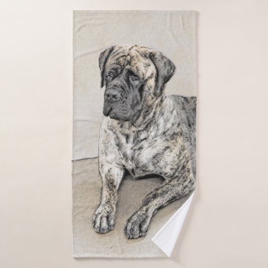 Engels Mastiff (Brindle) schilderen - Dog Art Bad Handdoek (Badhanddoek)