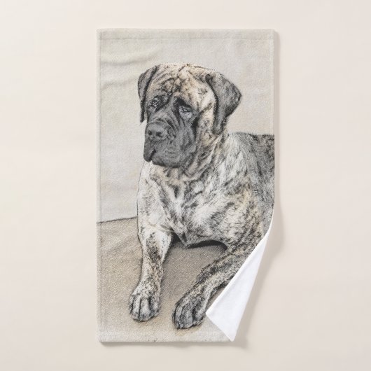 Engels Mastiff (Brindle) schilderen - Dog Art Bad Handdoek (Handdoek)